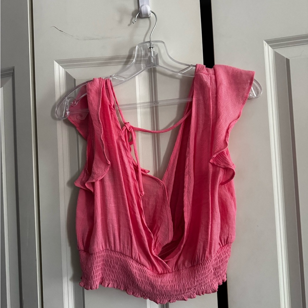 Pink Ruffled Women's Top - Picture 2 of 3